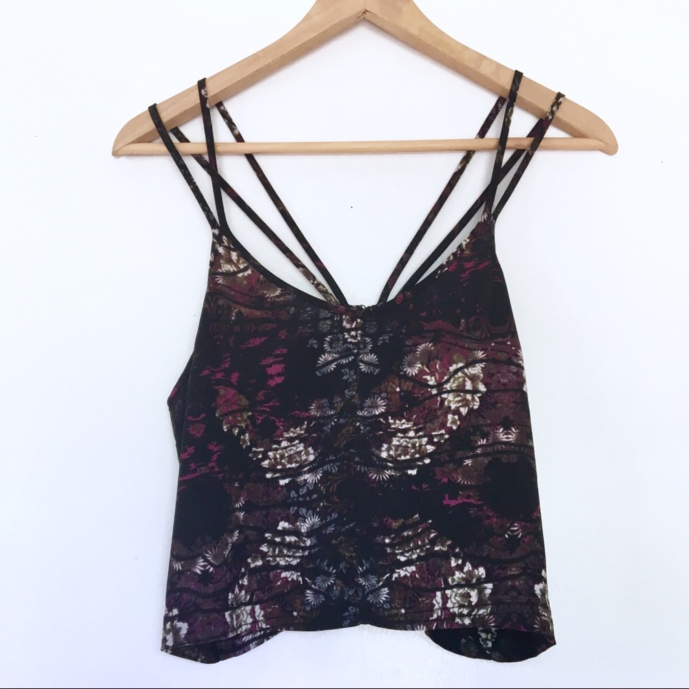 Urban Outfitters • floral crop top double straps